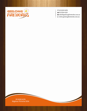 Letterhead Design by HarmiDesigning for Geelong Fireworks | Design: #3819336