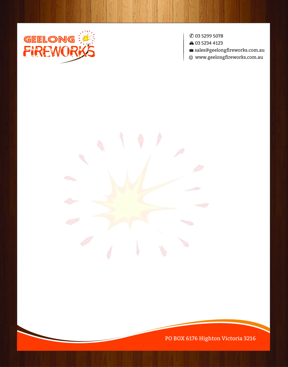 Letterhead Design by HarmiDesigning for Geelong Fireworks | Design #3819343