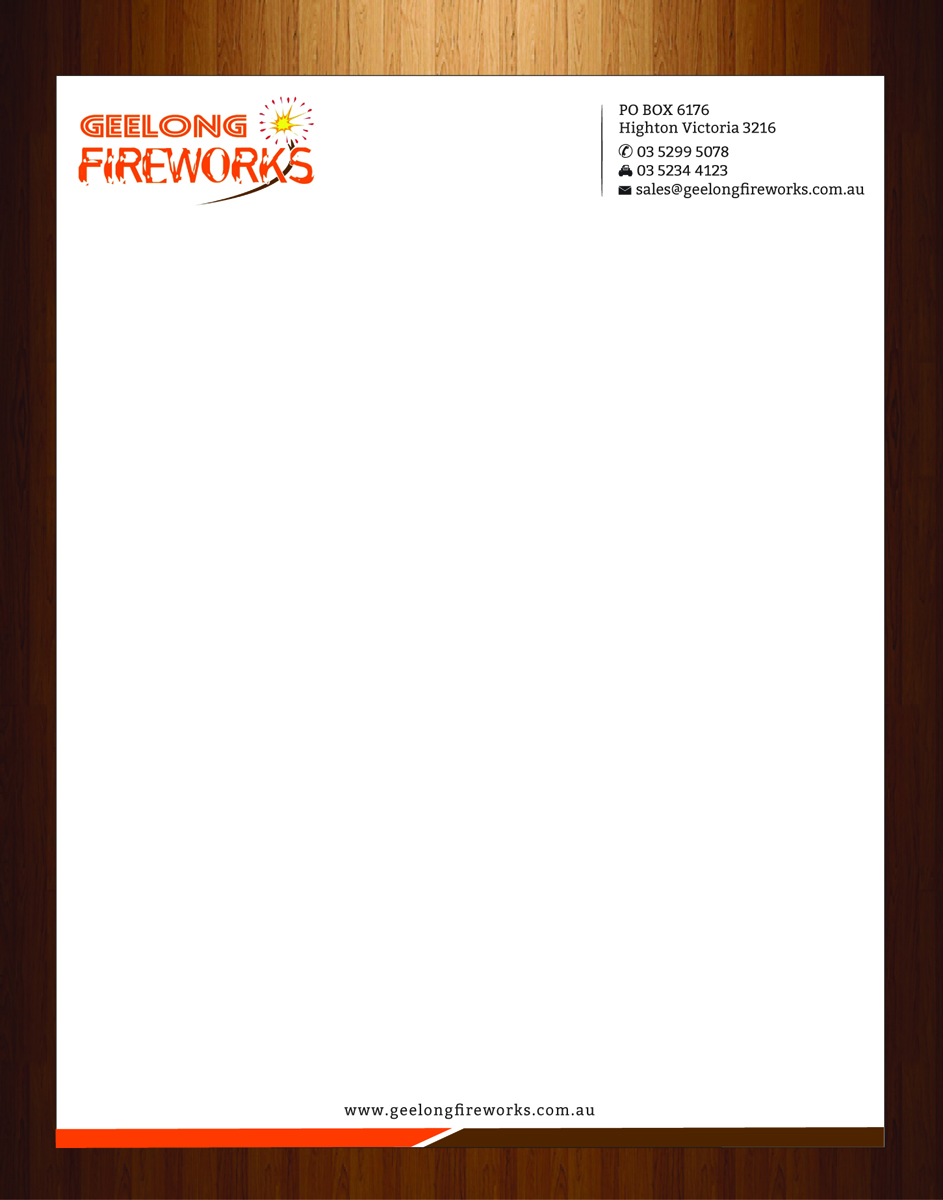 Letterhead Design by HarmiDesigning for Geelong Fireworks | Design #3819356