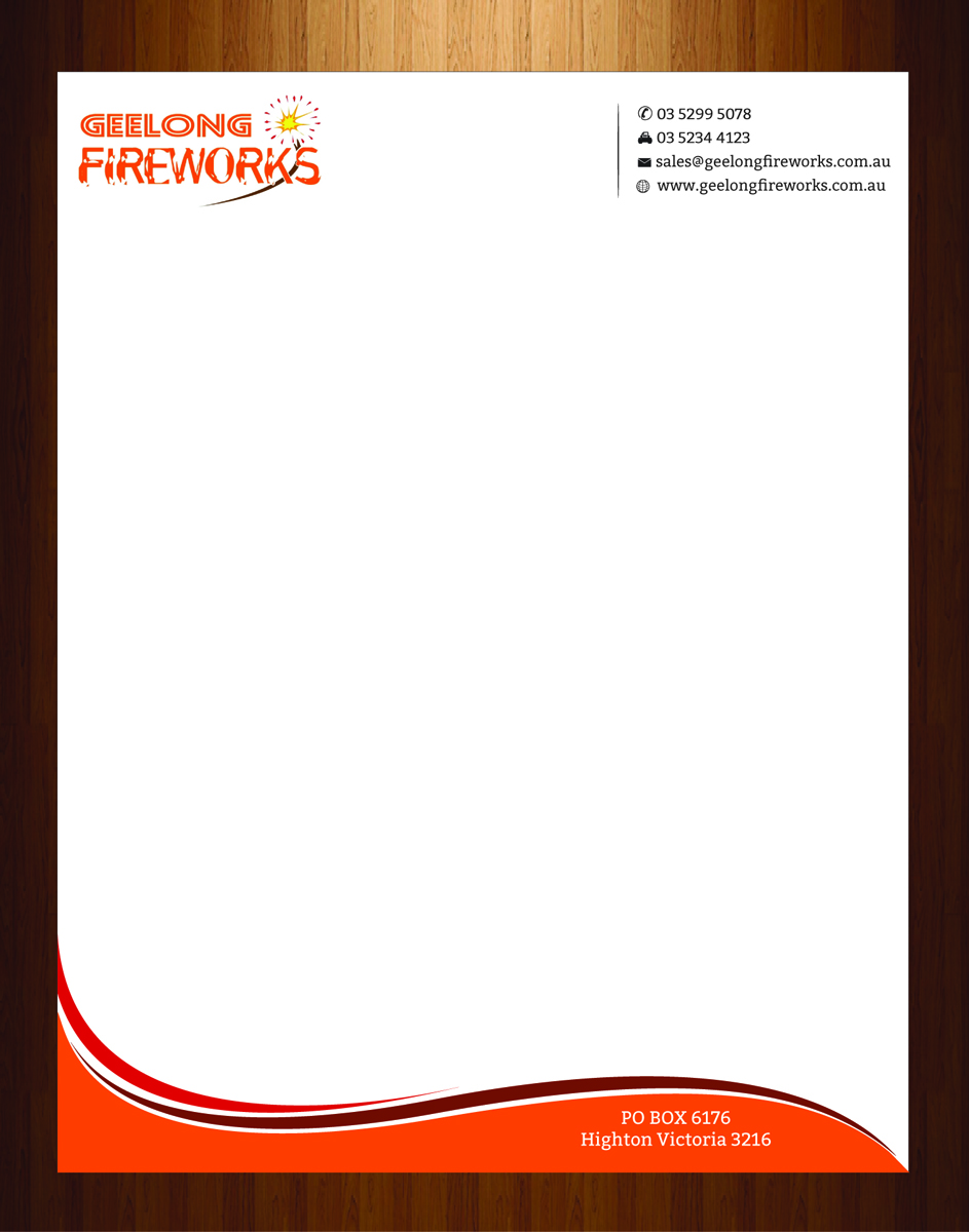 Letterhead Design by HarmiDesigning for Geelong Fireworks | Design #3819365