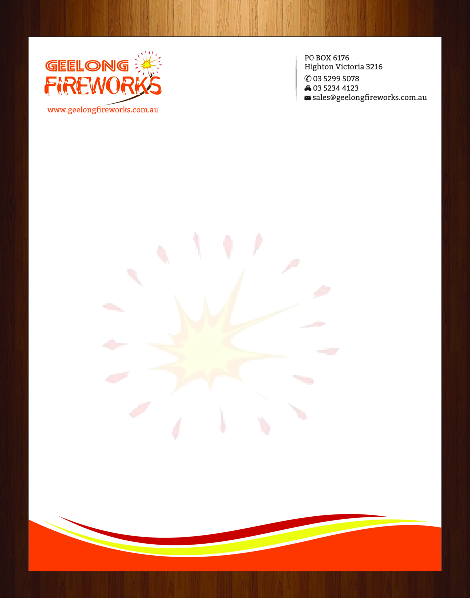 Letterhead Design by HarmiDesigning for Geelong Fireworks | Design #3819371