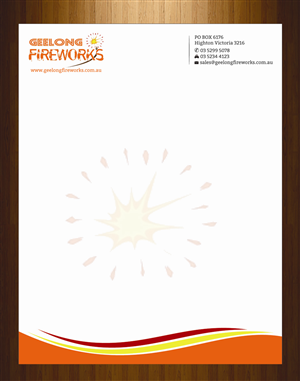 Letterhead Design by HarmiDesigning for Geelong Fireworks | Design: #3819371