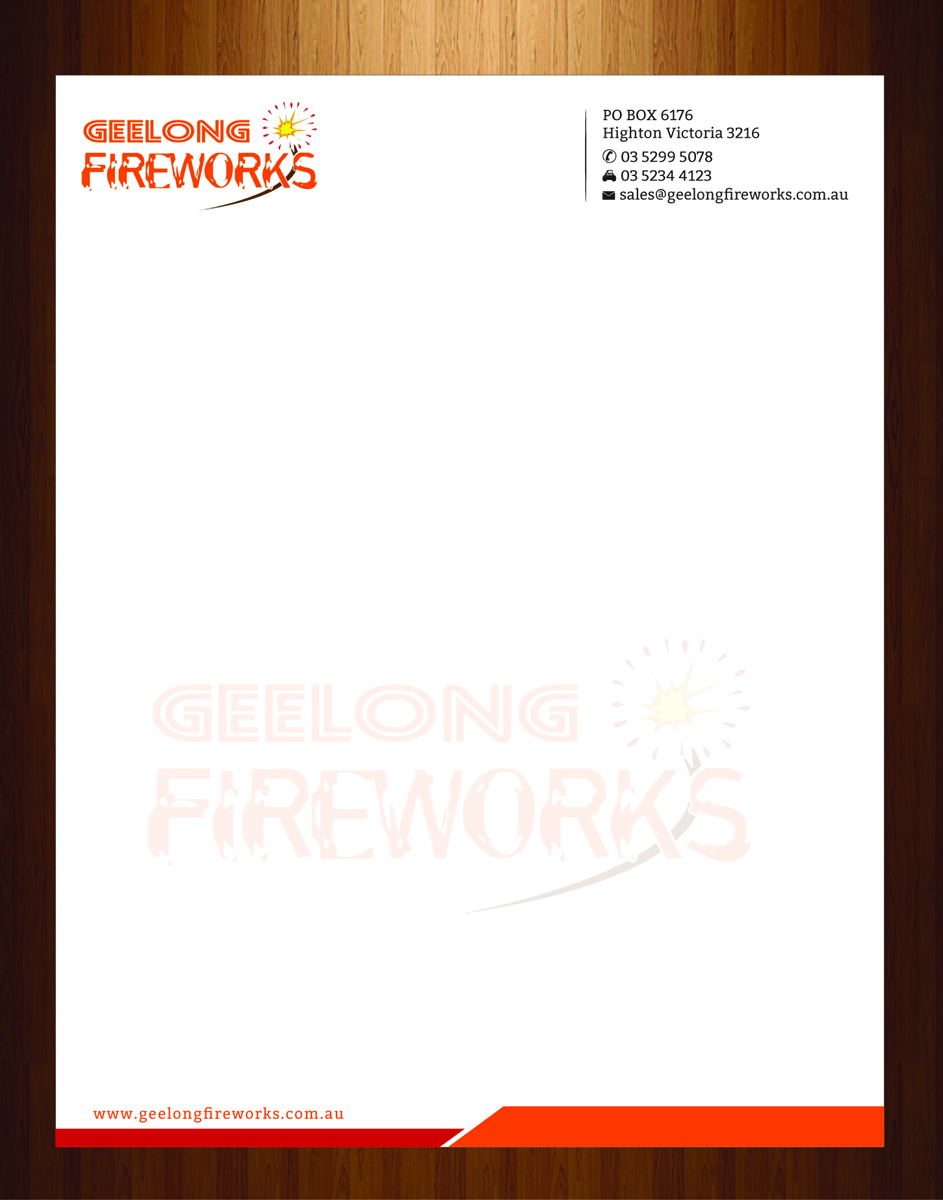 Letterhead Design by HarmiDesigning for Geelong Fireworks | Design #3819374
