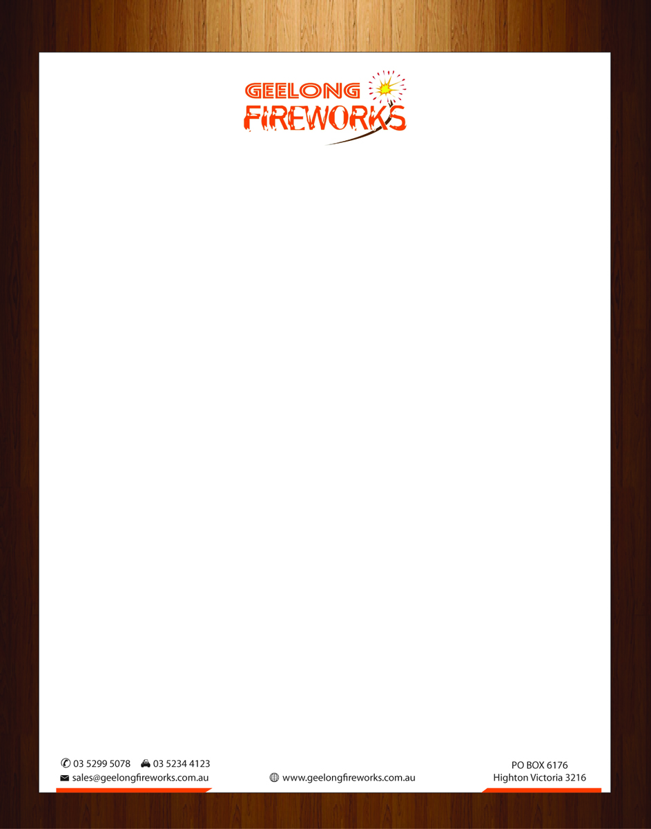 Letterhead Design by HarmiDesigning for Geelong Fireworks | Design #3819392