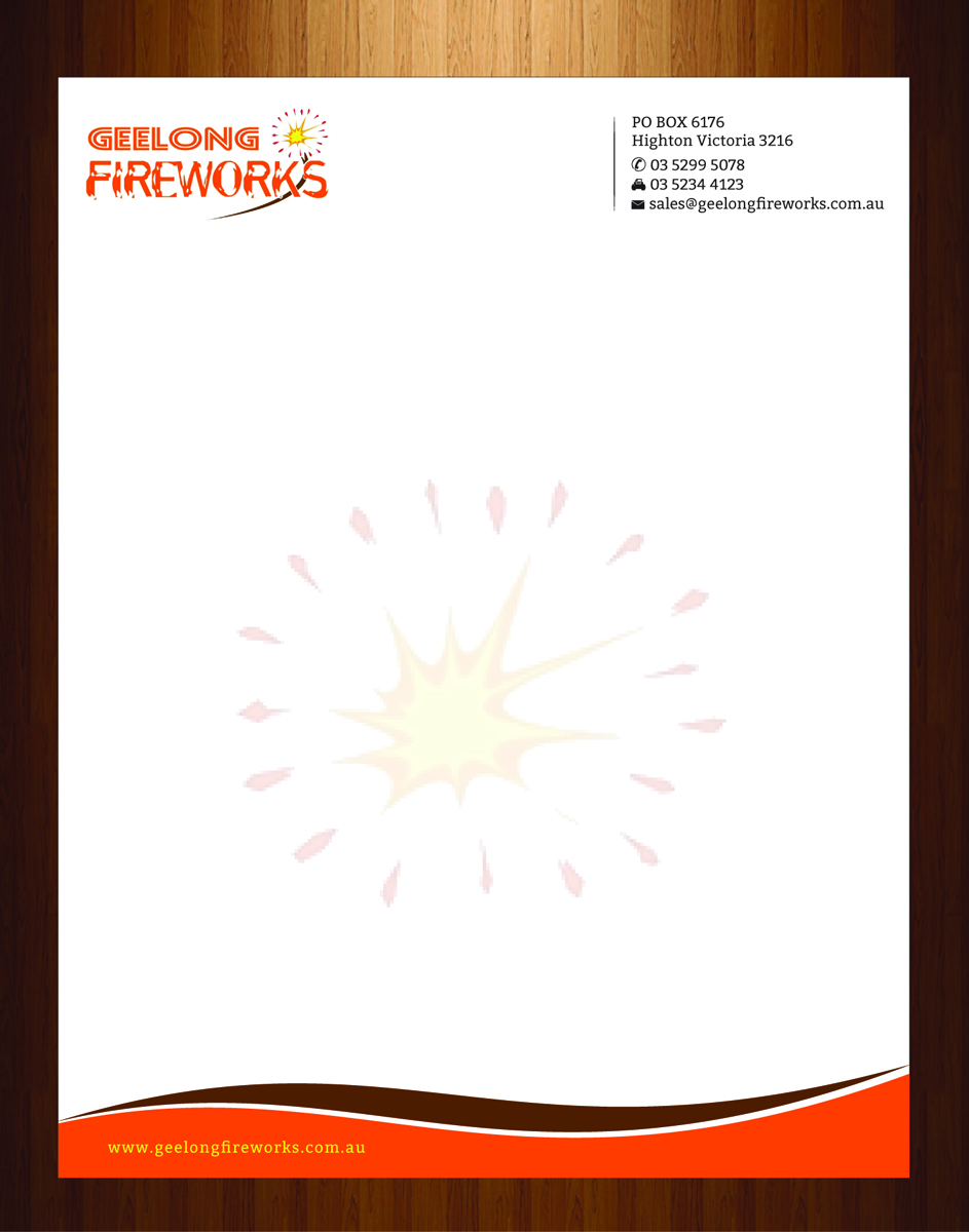 Letterhead Design by HarmiDesigning for Geelong Fireworks | Design #3819399