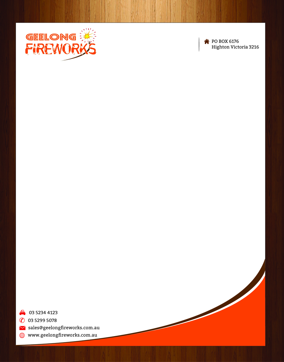 Letterhead Design by HarmiDesigning for Geelong Fireworks | Design #3819402