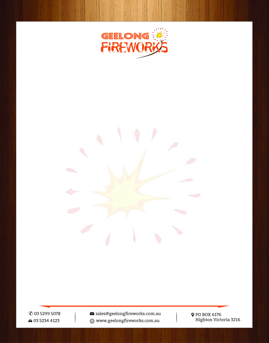 Letterhead Design by HarmiDesigning for Geelong Fireworks | Design #3819409