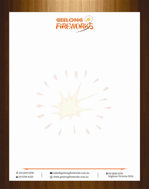 Letterhead Design by HarmiDesigning for Geelong Fireworks | Design: #3819409