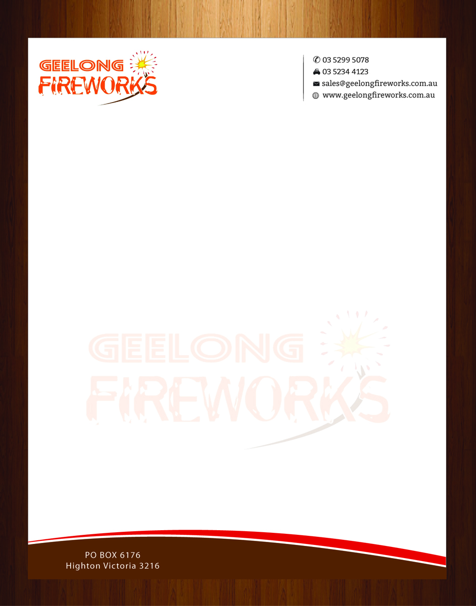 Letterhead Design by HarmiDesigning for Geelong Fireworks | Design #3819412