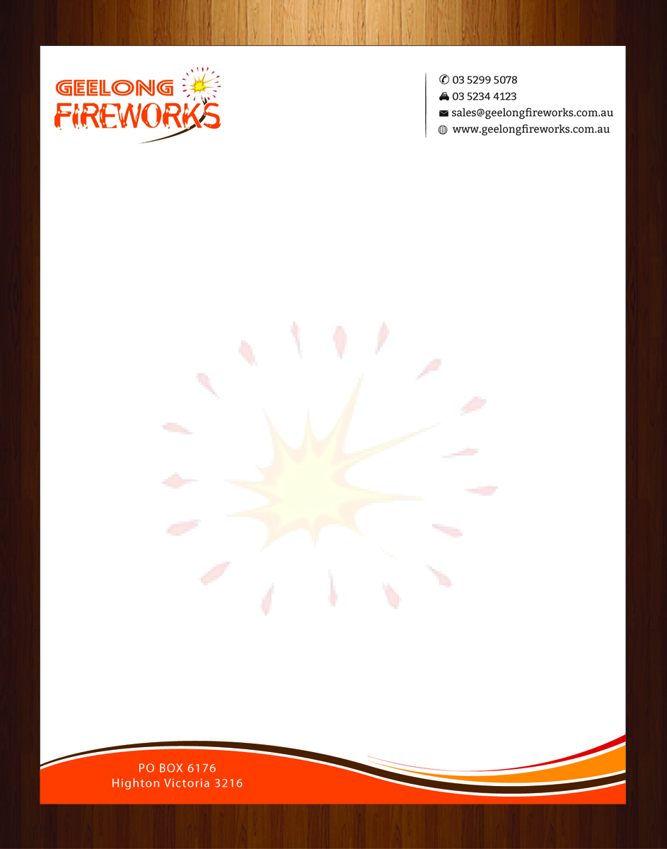 Letterhead Design by HarmiDesigning for Geelong Fireworks | Design #3819419