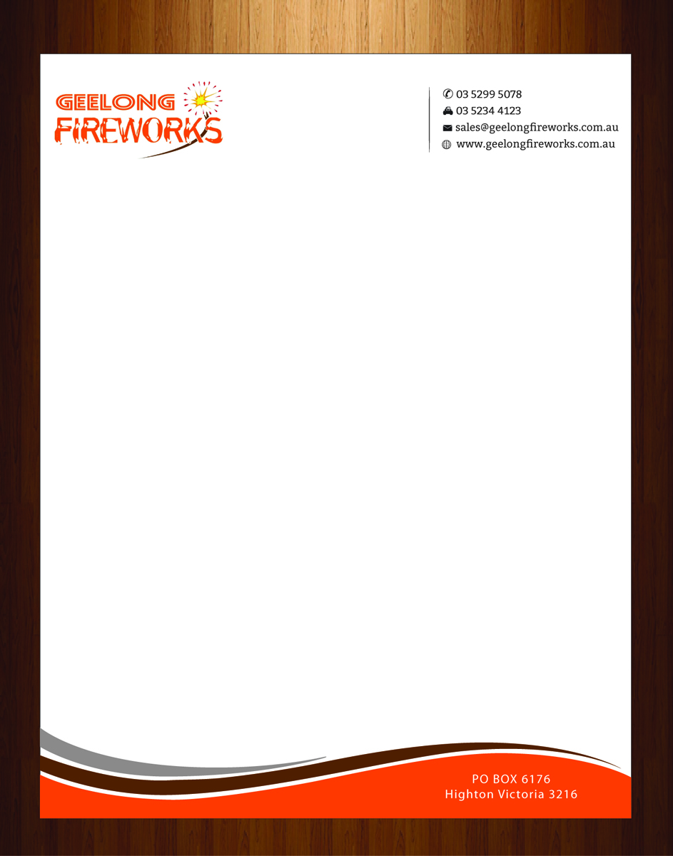 Letterhead Design by HarmiDesigning for Geelong Fireworks | Design #3819423