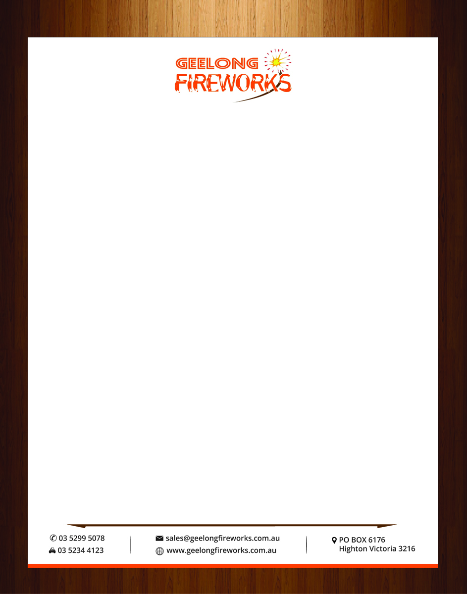 Letterhead Design by HarmiDesigning for Geelong Fireworks | Design #3819429