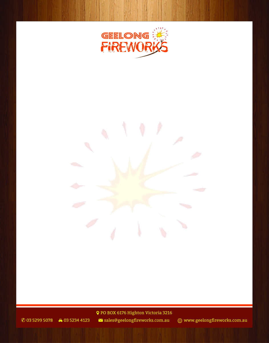 Diseño de Membrete por harmi_199 para Geelong Fireworks | Diseño #3819435