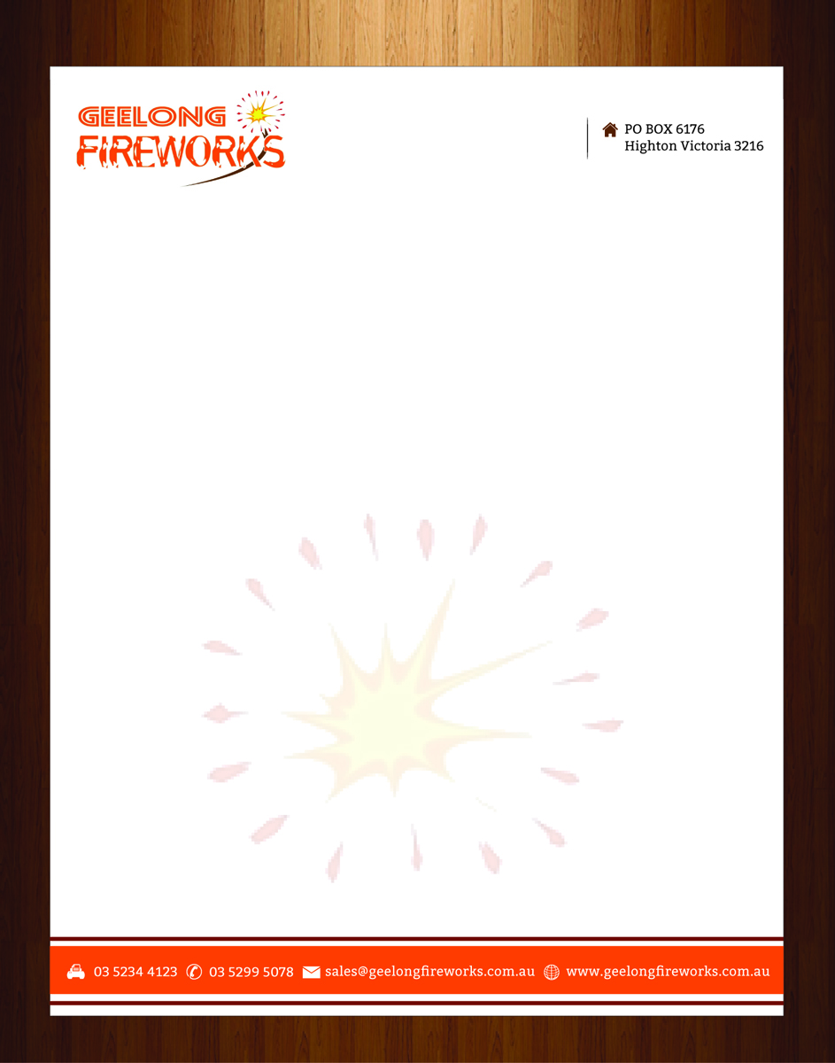 Letterhead Design by HarmiDesigning for Geelong Fireworks | Design #3819441