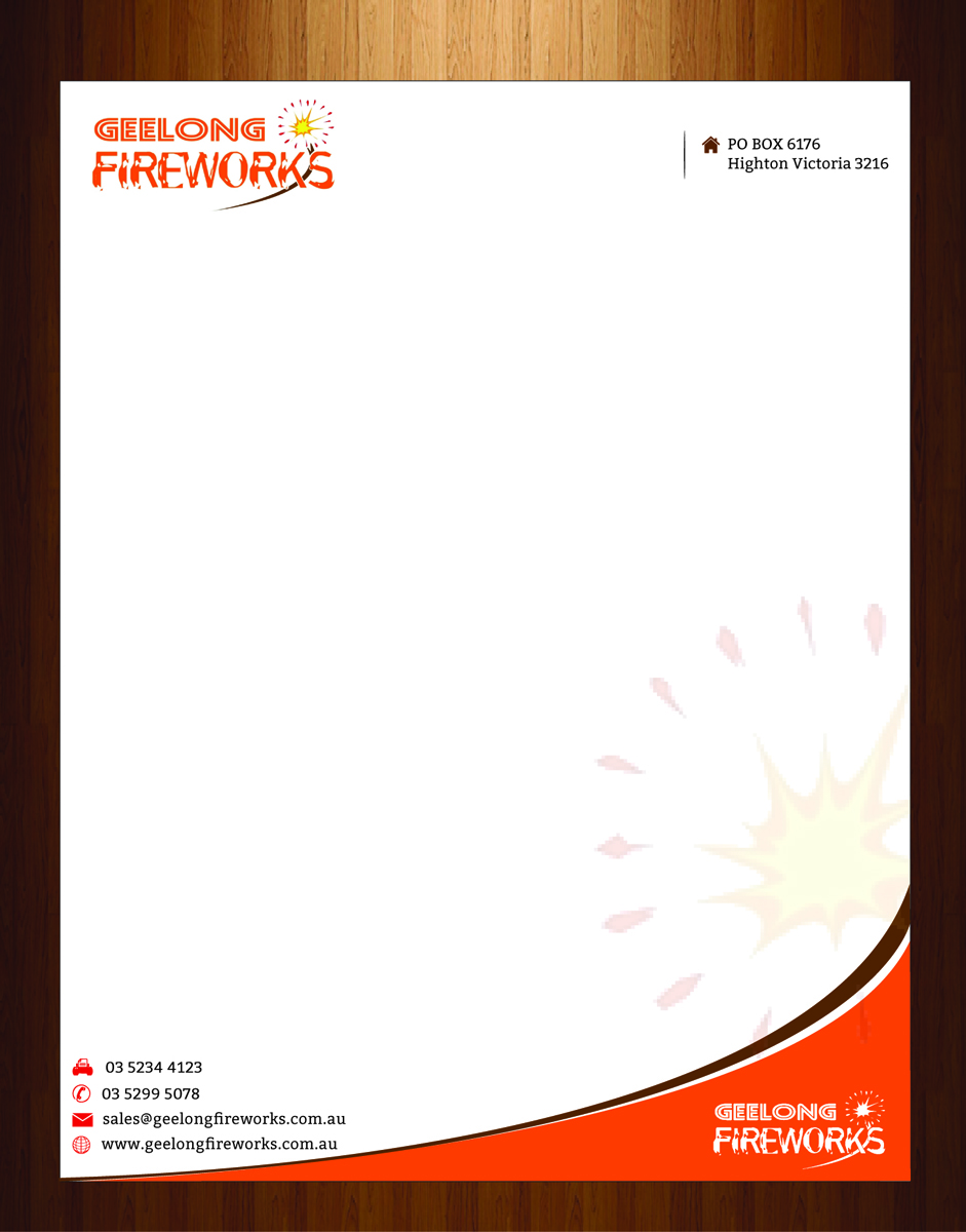 Letterhead Design by harmi_199 for Geelong Fireworks | Design #3819470