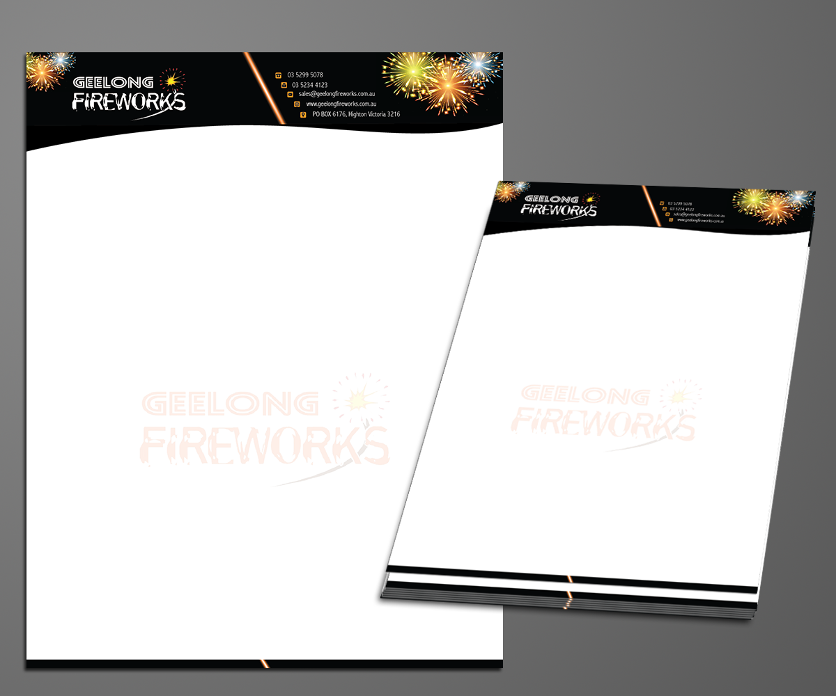 Letterhead Design by kousik for Geelong Fireworks | Design #3818028