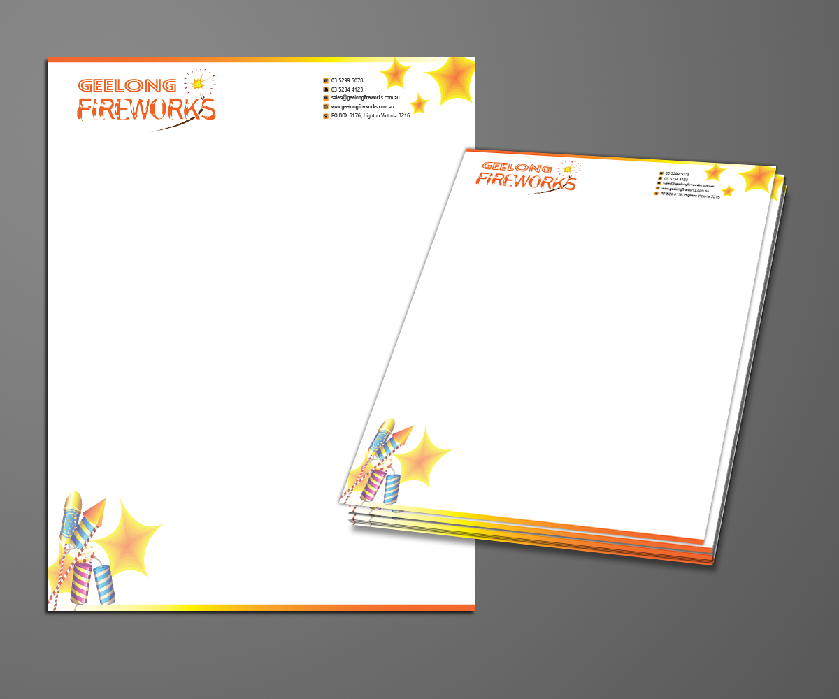 Letterhead Design by kousik for Geelong Fireworks | Design #3818191