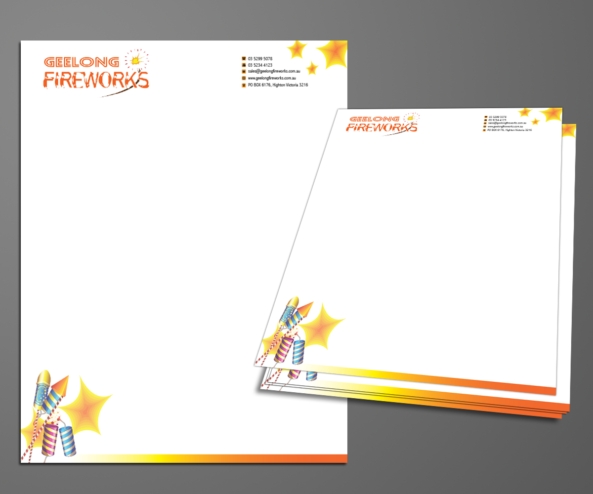 Letterhead Design by kousik for Geelong Fireworks | Design #3818207