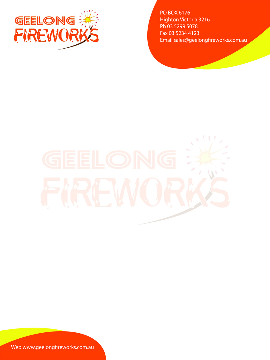 Letterhead Design by SUDHEESH.V for Geelong Fireworks | Design #3845554