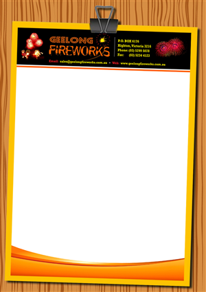 Letterhead Design by Shiny Design for Geelong Fireworks | Design #3823489