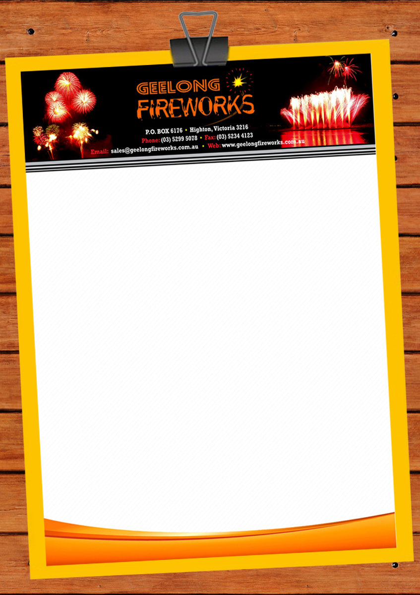 Letterhead Design by Shiny Design for Geelong Fireworks | Design #3823495
