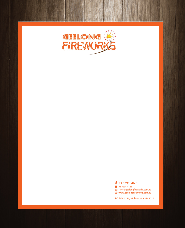 Letterhead Design by meet007 for Geelong Fireworks | Design #3824870
