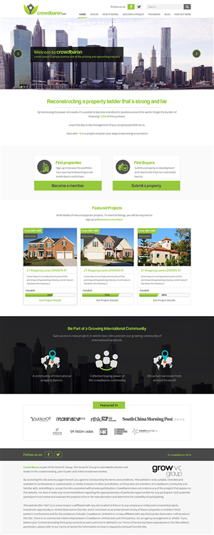 Diseño Web por ThemeDesk Technology para Crowdbaron Limited | Diseño: #3839586
