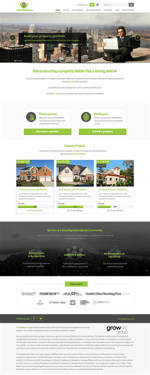 Diseño Web por ThemeDesk Technology para Crowdbaron Limited | Diseño: #3843007