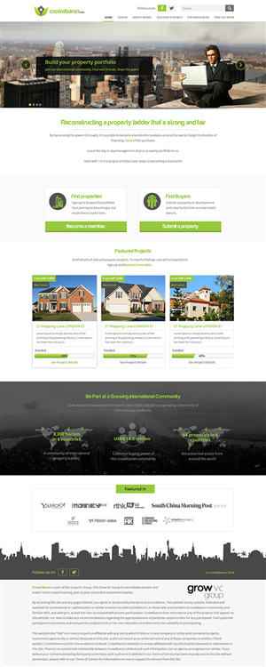 Diseño Web por ThemeDesk Technology para Crowdbaron Limited | Diseño: #3849013