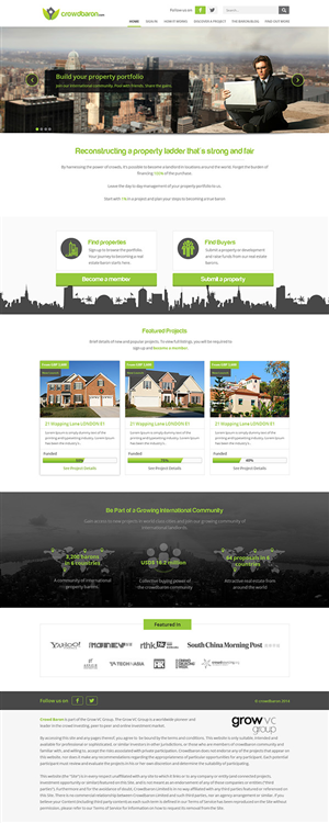 Diseño Web por ThemeDesk Technology para Crowdbaron Limited | Diseño: #3849019
