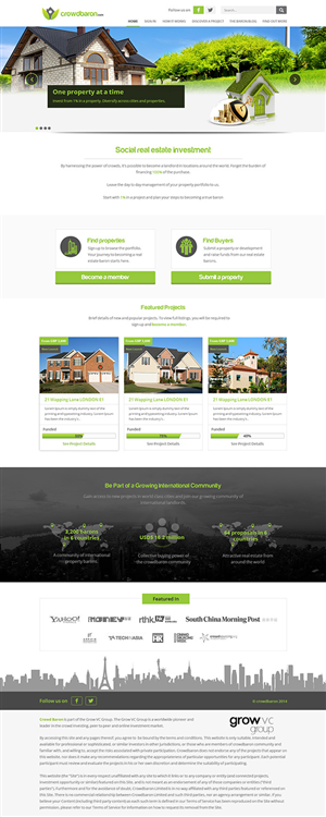 Diseño Web por ThemeDesk Technology para Crowdbaron Limited | Diseño: #3851649