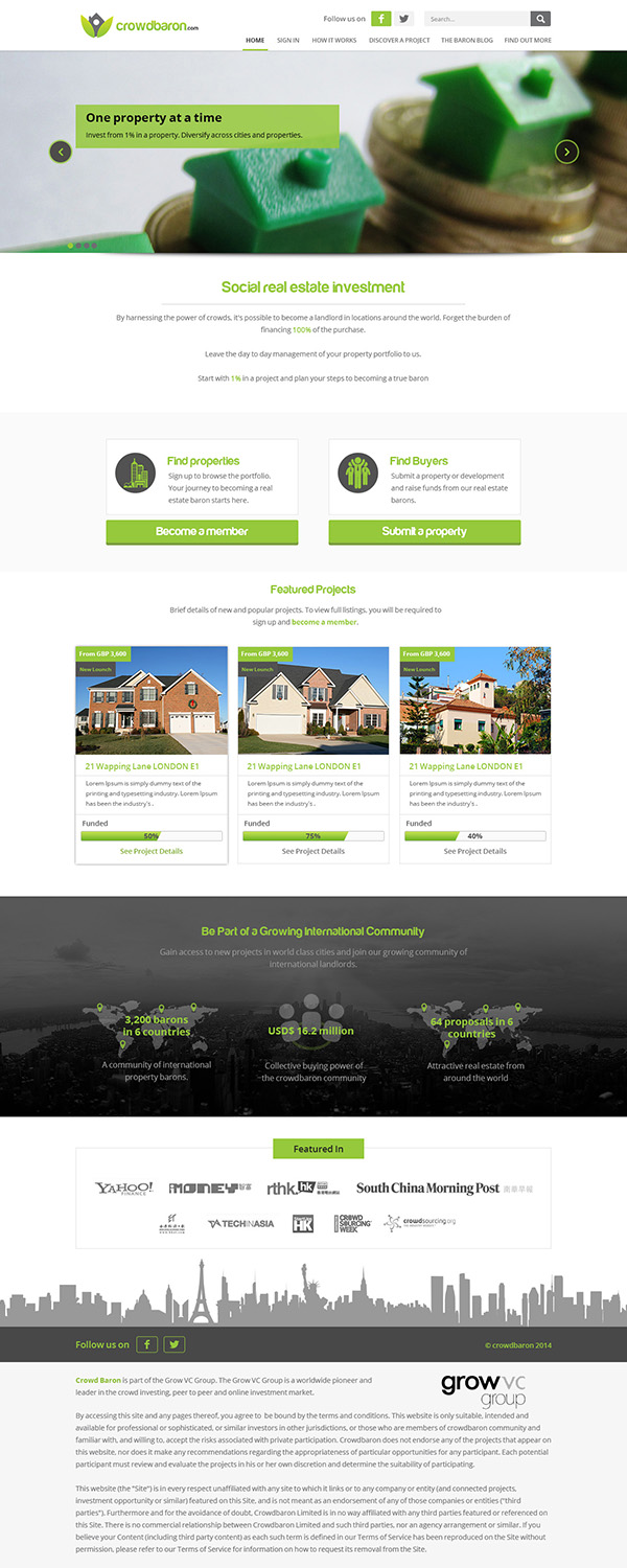 Web Design par ThemeDesk Technology pour Crowdbaron Limited | Design #3856895