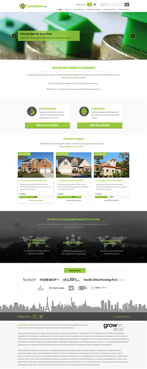 Diseño Web por ThemeDesk Technology para Crowdbaron Limited | Diseño: #3856905