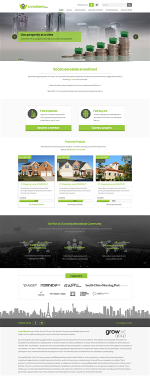 Diseño Web por ThemeDesk Technology para Crowdbaron Limited | Diseño: #3856916