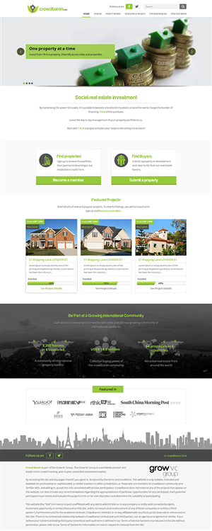 Diseño Web por ThemeDesk Technology para Crowdbaron Limited | Diseño: #3858243