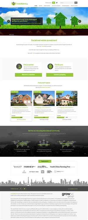 Web Design par ThemeDesk Technology pour Crowdbaron Limited | Design #3858664