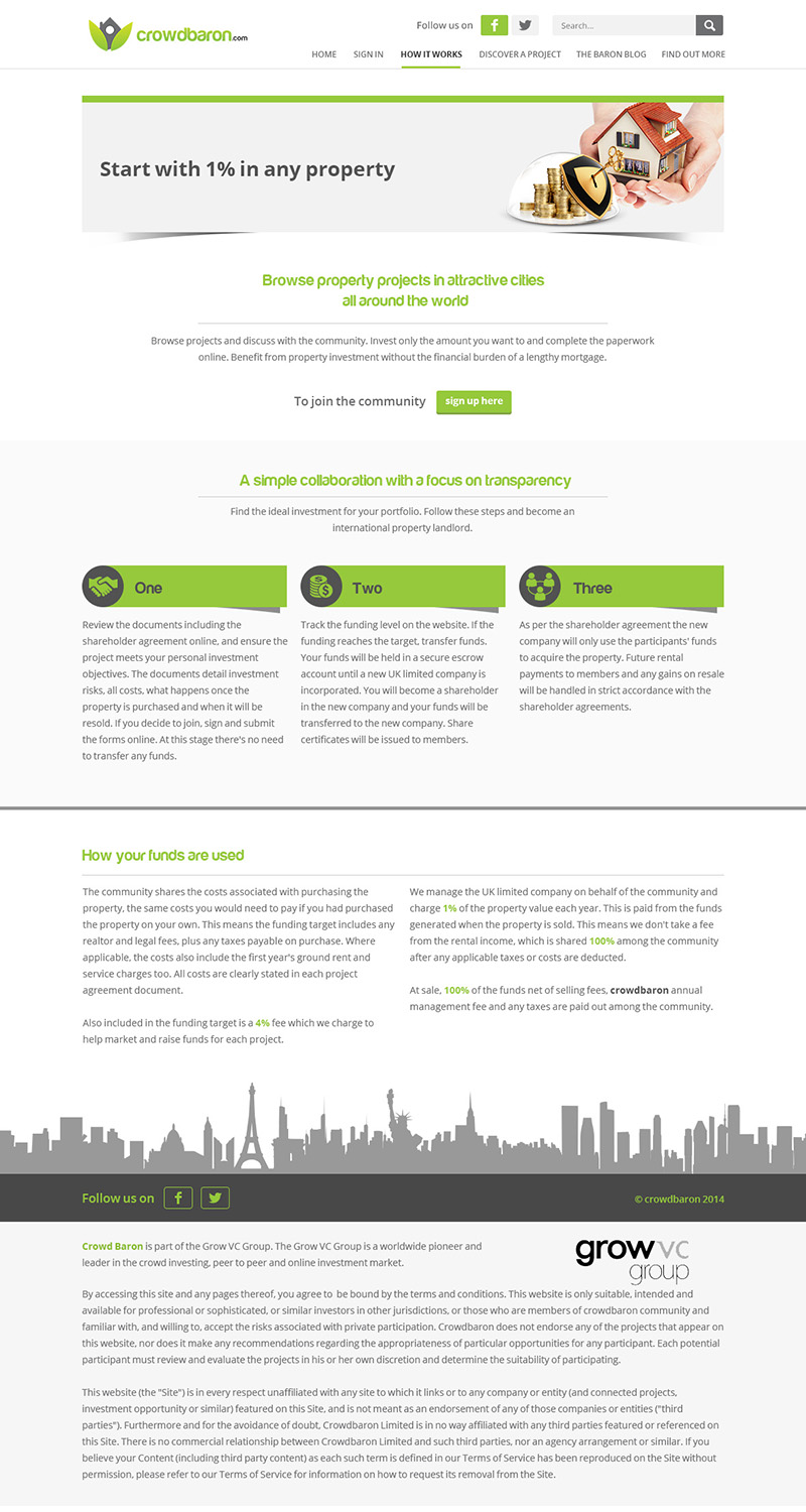 Diseño Web por ThemeDesk Technology para Crowdbaron Limited | Diseño #3865874