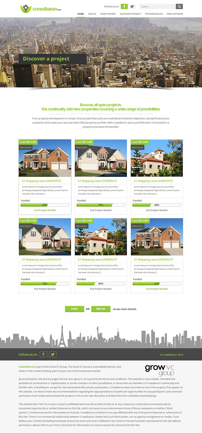 Web-Design von ThemeDesk Technology für Crowdbaron Limited | Design #3865927