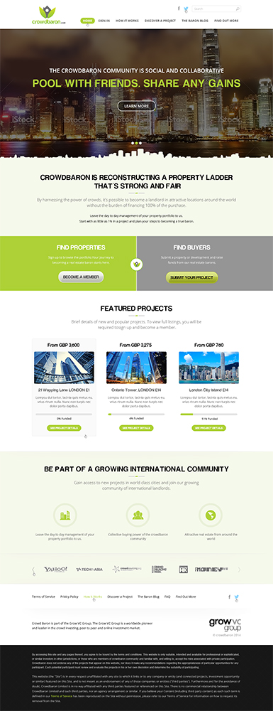 Web Design by Mayank Patel for Crowdbaron Limited | Design #3862505