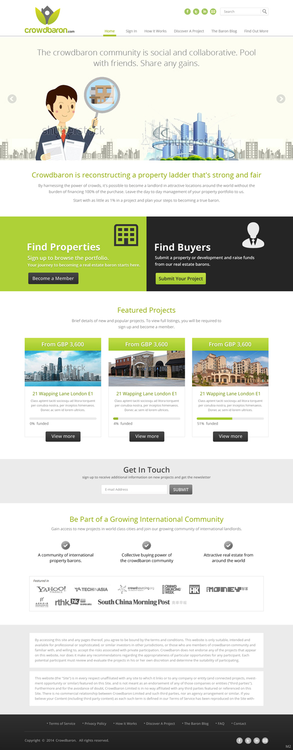 Web Design by pb for Crowdbaron Limited | Design #3852156
