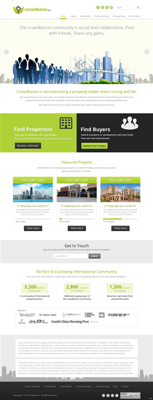 Web Design by pb for Crowdbaron Limited | Design: #3860393
