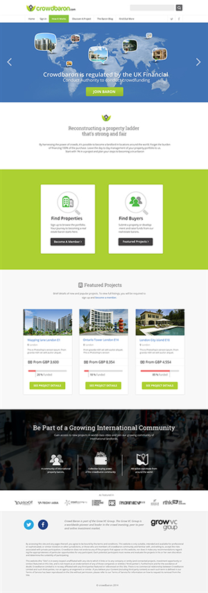 Diseño Web por krishnan para Crowdbaron Limited | Diseño: #3855235