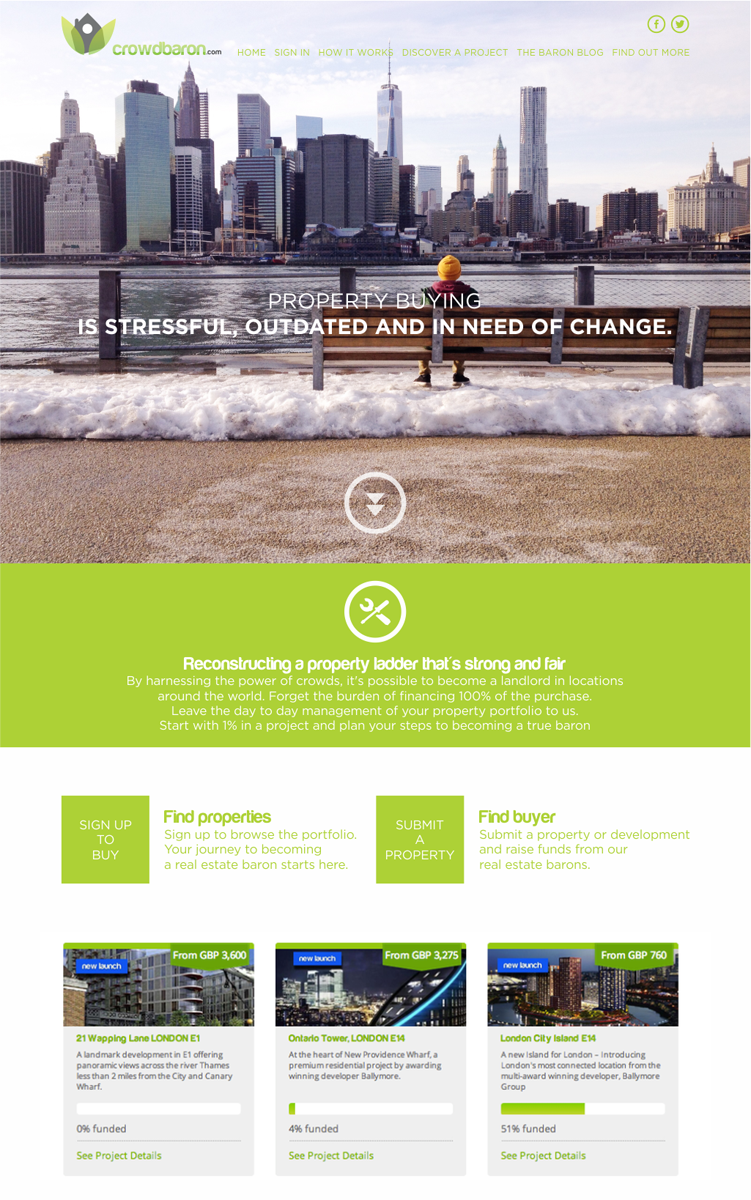 Web Design by barinix for Crowdbaron Limited | Design #3847070