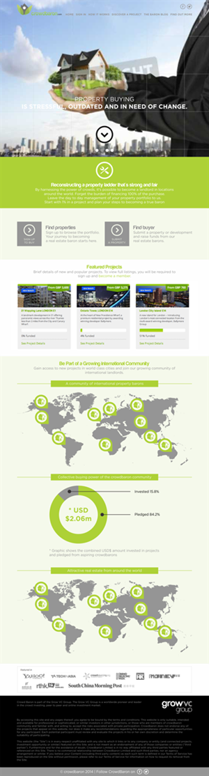 Diseño Web por barinix para Crowdbaron Limited | Diseño: #3848063