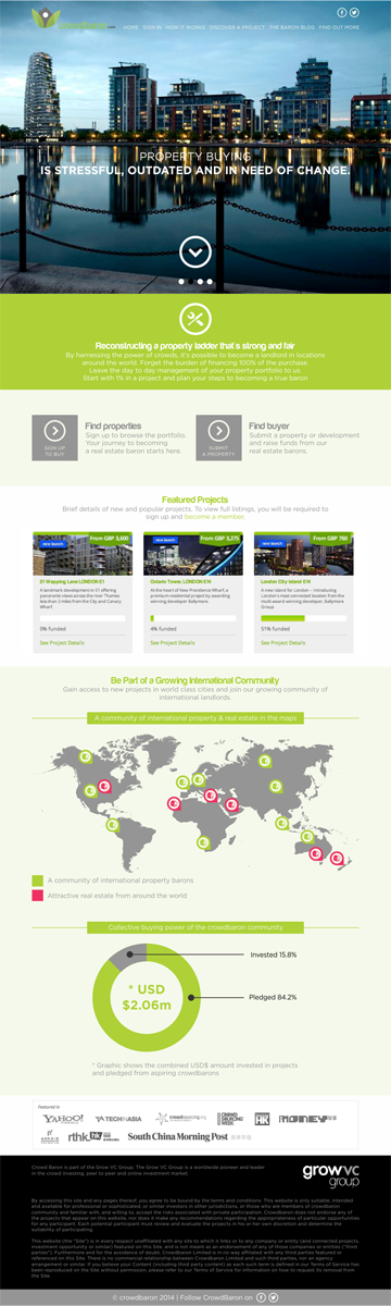 Diseño Web por barinix para Crowdbaron Limited | Diseño #3859590