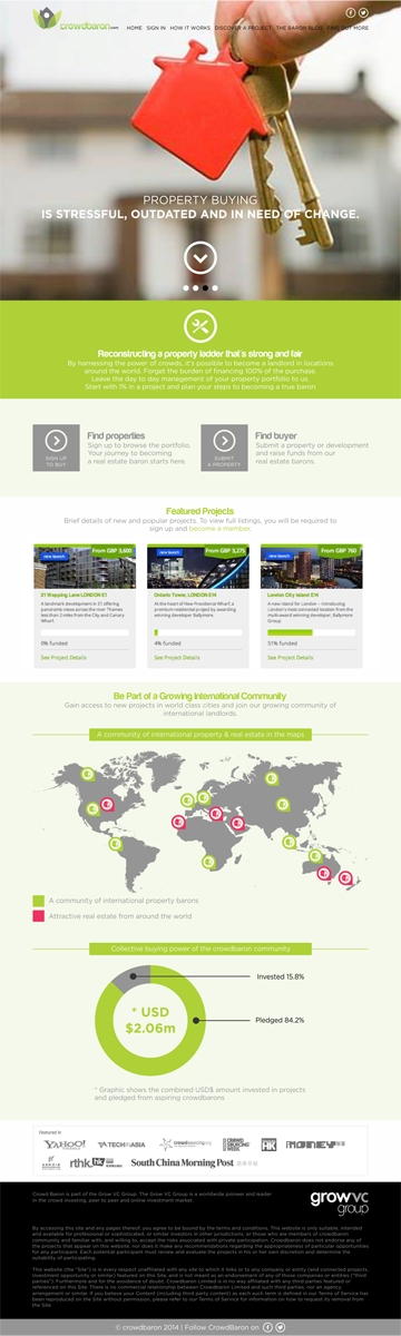 Diseño Web por barinix para Crowdbaron Limited | Diseño #3859594