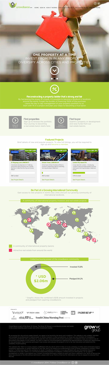 Diseño Web por barinix para Crowdbaron Limited | Diseño #3859849