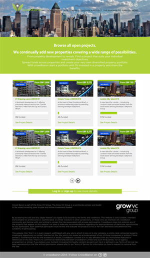 Diseño Web por barinix para Crowdbaron Limited | Diseño: #3861033
