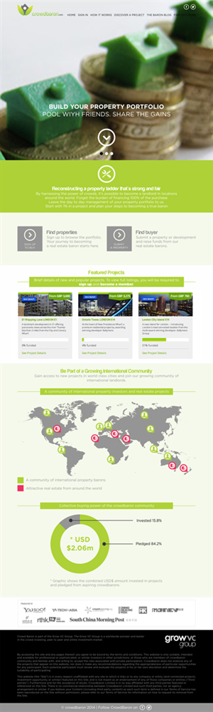 Diseño Web por barinix para Crowdbaron Limited | Diseño: #3866758
