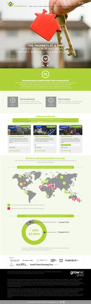 Diseño Web por barinix para Crowdbaron Limited | Diseño: #3867098